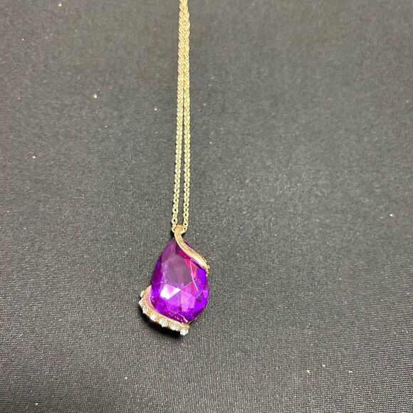 New 3Pcs Fashion Women Rhinestone Pendant Necklace Hook Earrings Jewelry Set - Picture 5 of 6